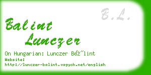 balint lunczer business card